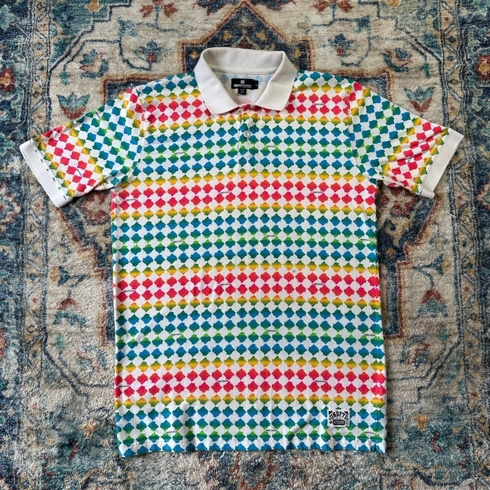 Undefeated All Over Print Polo Shirt Large - Picture 1 of 4